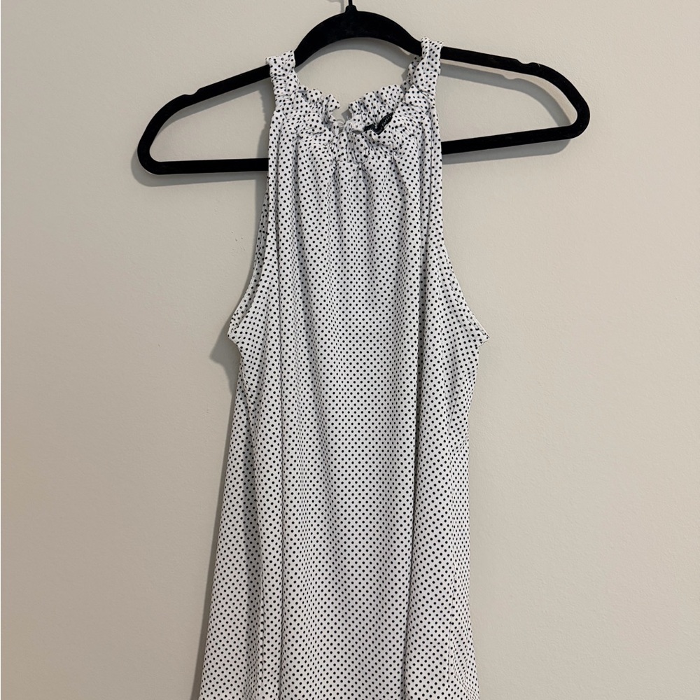 Adrianna Papell Black and White Polka Dot Tank Top